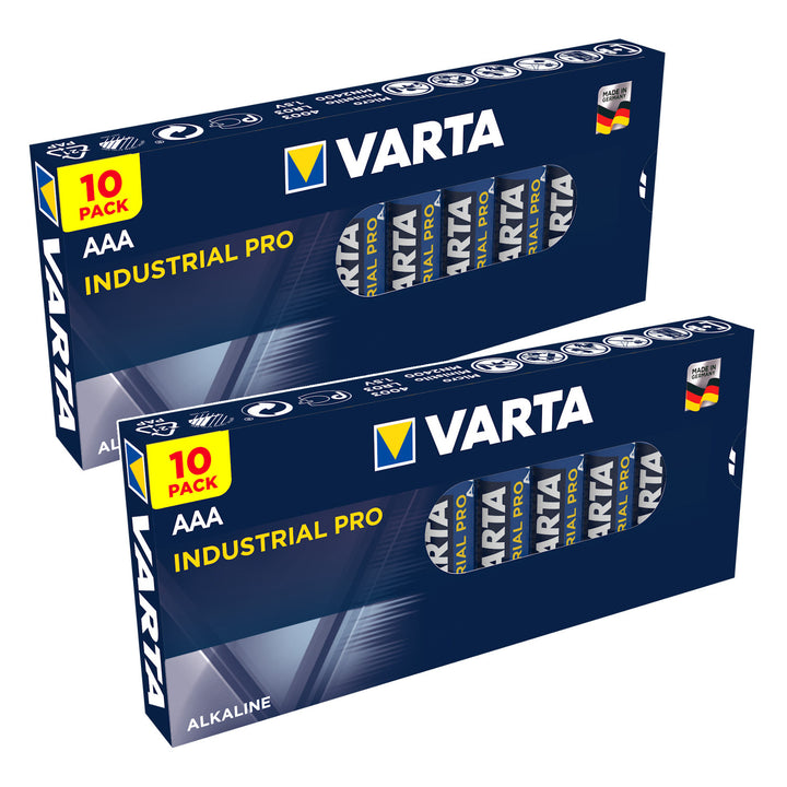 20 ks alkalických batérií R-03 LR03 AAA Varta Industrial 4003