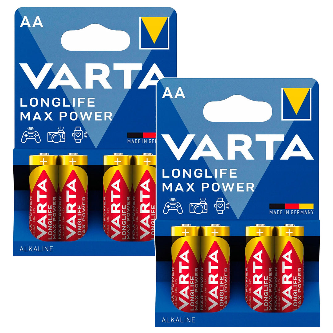 8 ks batérií R-06 R06 AA 1,5 V alkalické R-06 Longlife Max Power Varta