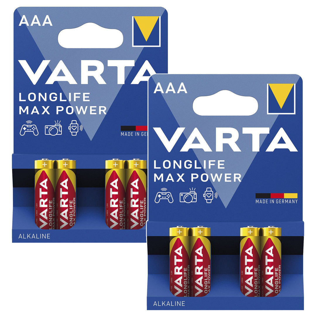 8x batéria R-03 R03 AAA 1,5 V alkalická Varta Longlife Max Power