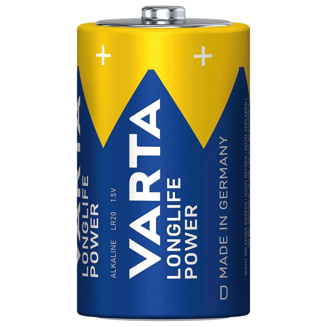 6 ks alkalických batérií R-20 R20 D 1,5 V Longlife Power Varta