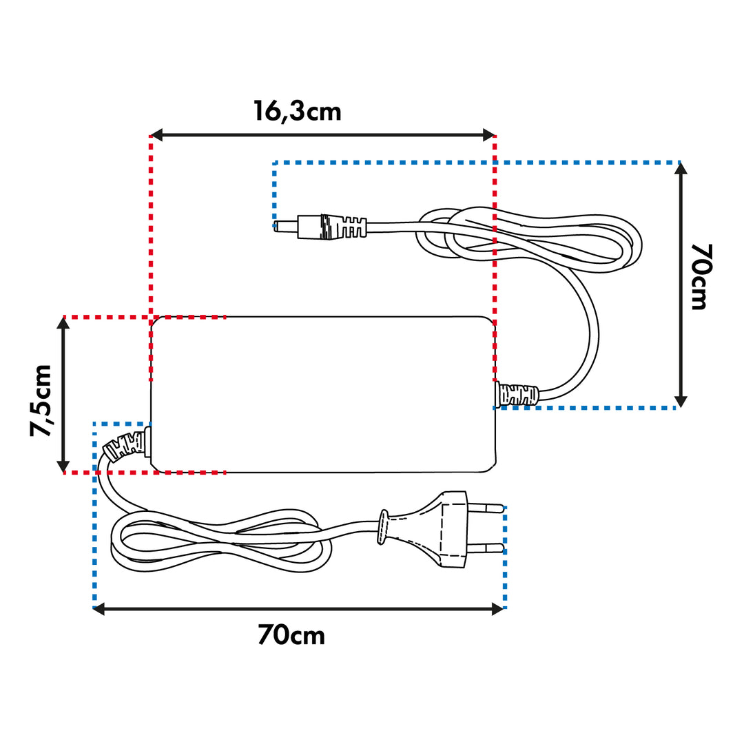 Univerzálna nabíjačka / napájací adaptér Maclean Energy, pre kolobežky, 54,6 V DC, 2 A, max. 110 W, rýchle nabíjanie, 6 zástrčiek, MCE665