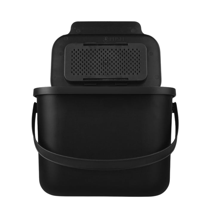 Nádoba na bioodpad 6 l, čierna, Bini Practic + 5 ks uhlíkových filtrov Practic