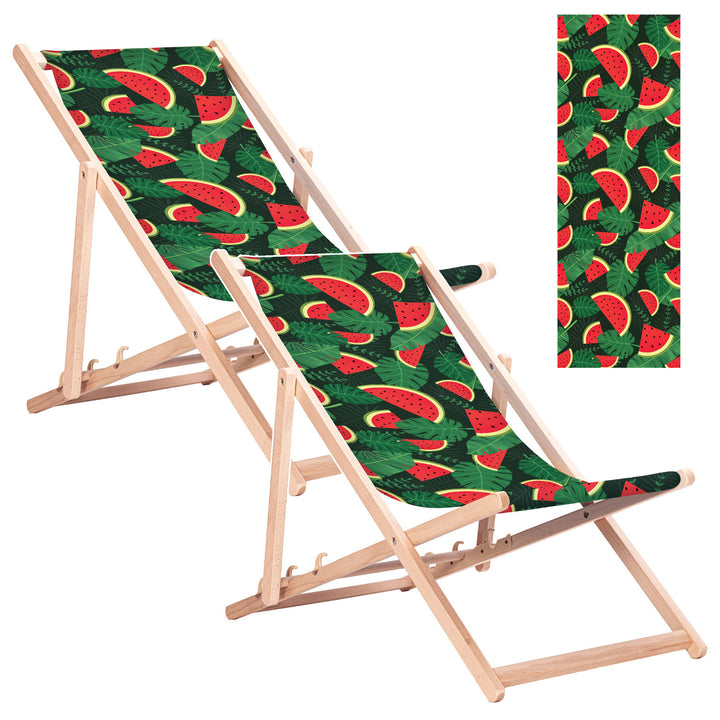 Klasické bukové ležadlo GreenBlue GB183 s potlačou „Melón“, 2 ks