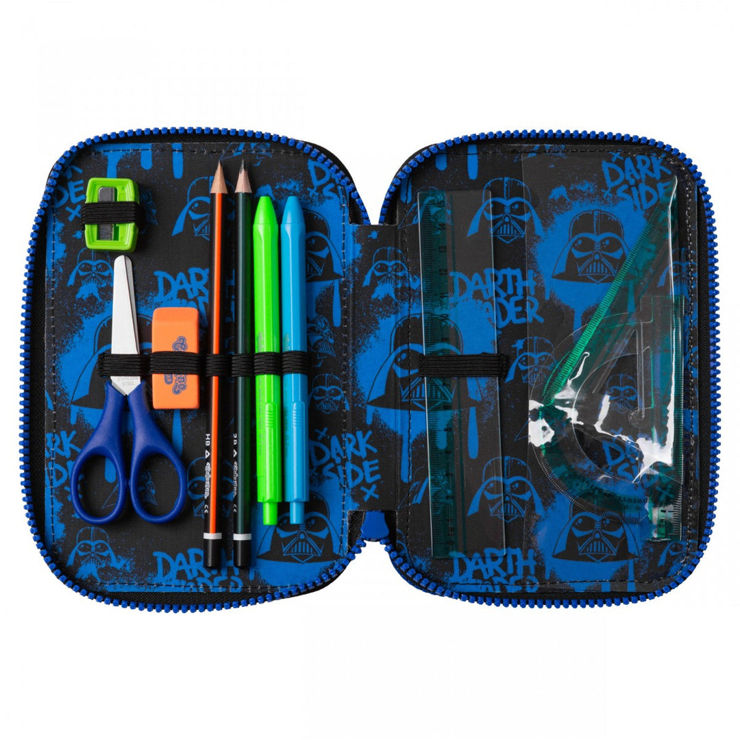 Školská súprava Star Wars Coolpack, 3-komorový batoh Jerry (15") s tvarovaným chrbtom a nastaviteľnými ramennými popruhmi a puzdro na písacie potreby Jumper 3 s príslušenstvom