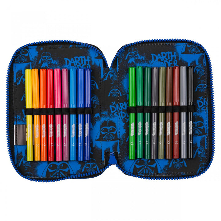 Školská súprava Star Wars Coolpack, 3-komorový batoh Jerry (15") s tvarovaným chrbtom a nastaviteľnými ramennými popruhmi a puzdro na písacie potreby Jumper 3 s príslušenstvom
