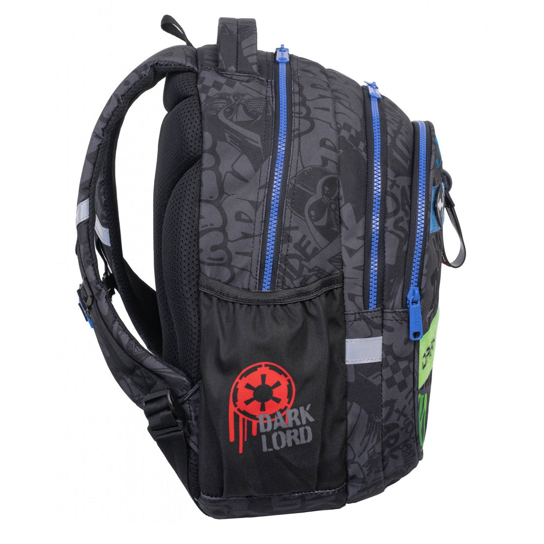 Školská súprava Star Wars Coolpack, 3-komorový batoh Jerry (15") s tvarovaným chrbtom a nastaviteľnými ramennými popruhmi a puzdro na písacie potreby Jumper 3 s príslušenstvom