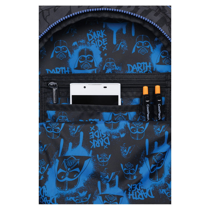 Školská súprava Star Wars Coolpack, 3-komorový batoh Jerry (15") s tvarovaným chrbtom a nastaviteľnými ramennými popruhmi a puzdro na písacie potreby Jumper 3 s príslušenstvom