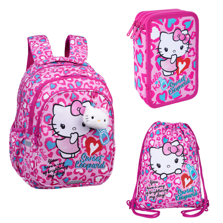 Školská sada Hello Kitty Coolpack, 3-komorový batoh Jerry (15"), puzdro na písacie potreby Jumper 3 s príslušenstvom a športová taška na topánky