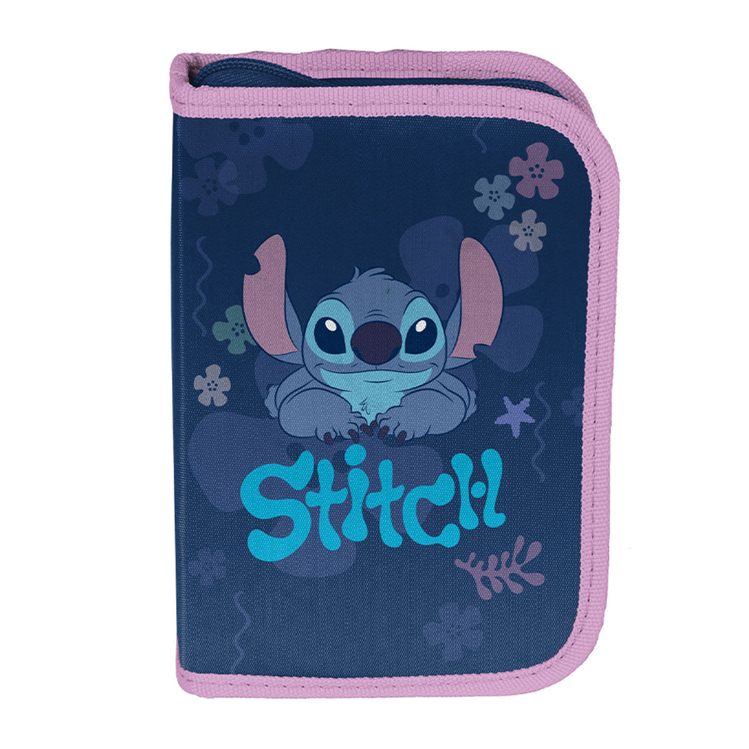 Školská súprava Stitch Paso, batoh s dvoma priehradkami, reflexnými prvkami a vystuženým chrbtom, puzdro na písacie potreby bez obsahu a s úchytmi na pomôcky, vrece na topánky, ktoré sa dá pripnúť na chrbát, DS26XX