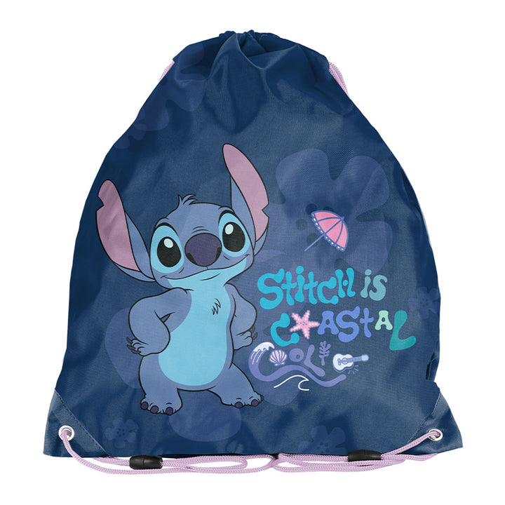 Školská súprava Stitch Paso, batoh s dvoma priehradkami, reflexnými prvkami a vystuženým chrbtom, puzdro na písacie potreby bez obsahu a s úchytmi na pomôcky, vrece na topánky, ktoré sa dá pripnúť na chrbát, DS26XX