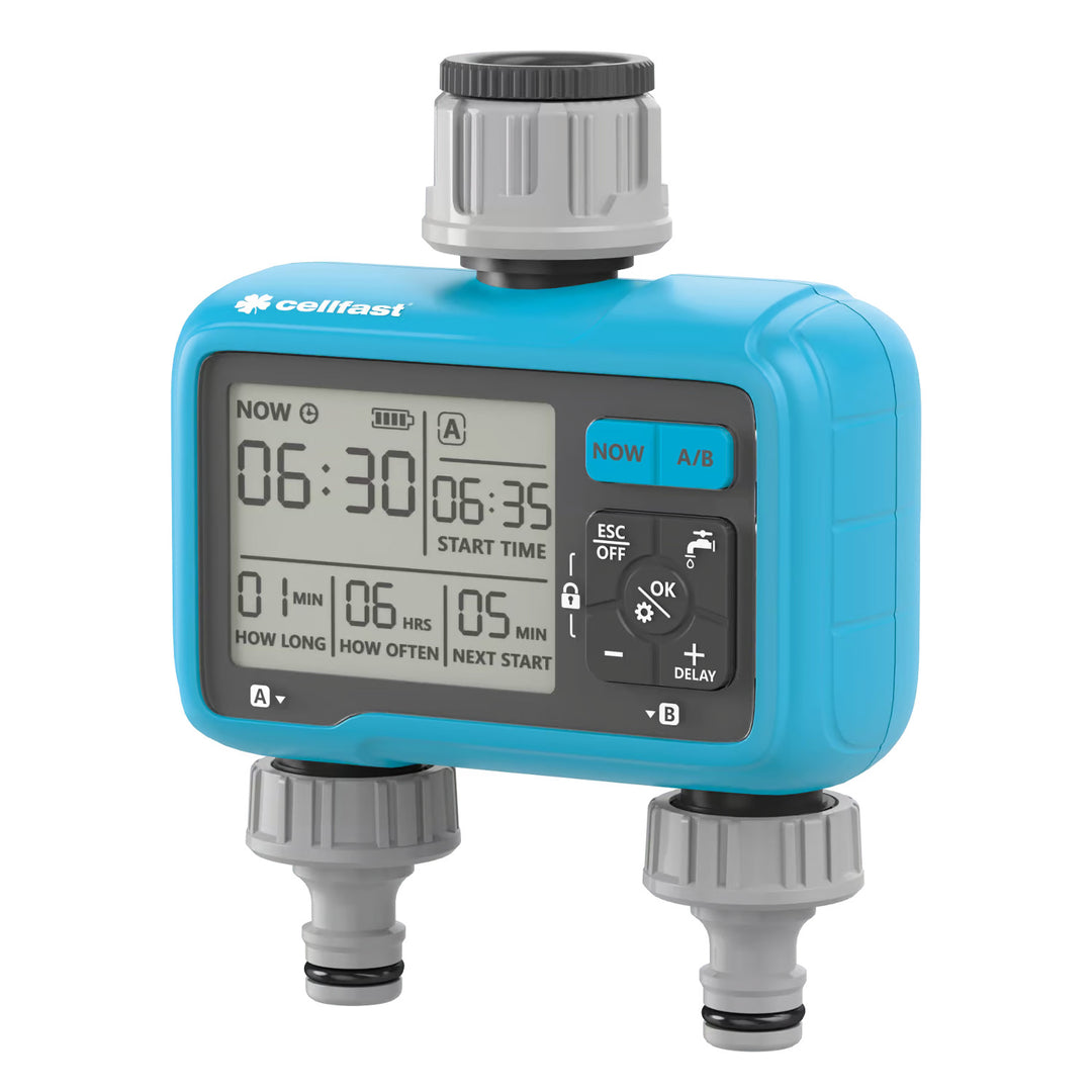 Elektronický ovládač zavlažovania s 2 sekciami Cellfast, Chronos CellPro