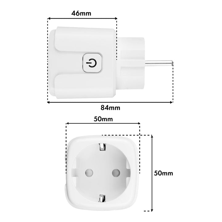 Diaľkovo ovládaná WiFi zásuvka GreenBlue, Android/iOS/Alexa/Google Home, časovač, wattmeter, max. 16 A/3840 W, GB735 W, 2 ks