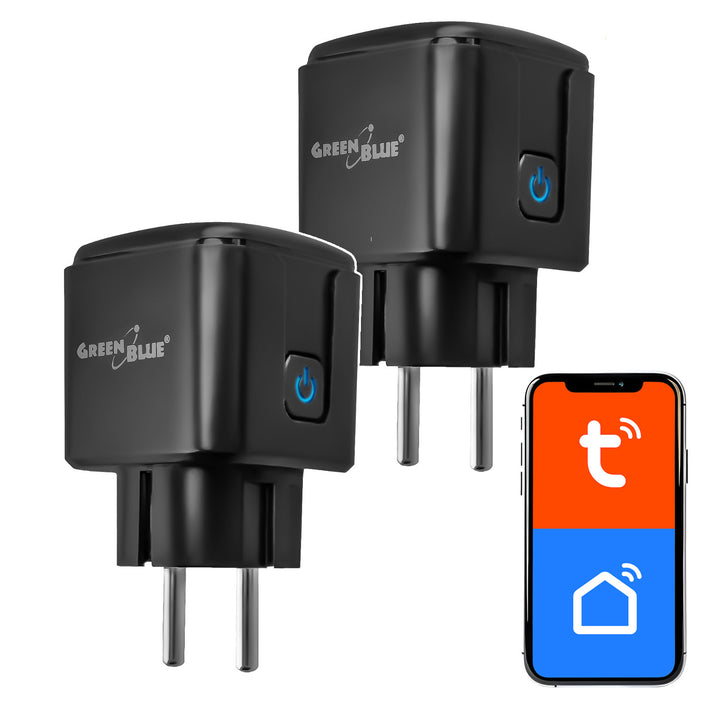 Diaľkovo ovládaná WiFi zásuvka GreenBlue, Android/iOS/Alexa/Google Home, časovač, wattmeter, max. 16 A/3840 W, GB735 B, 2 ks