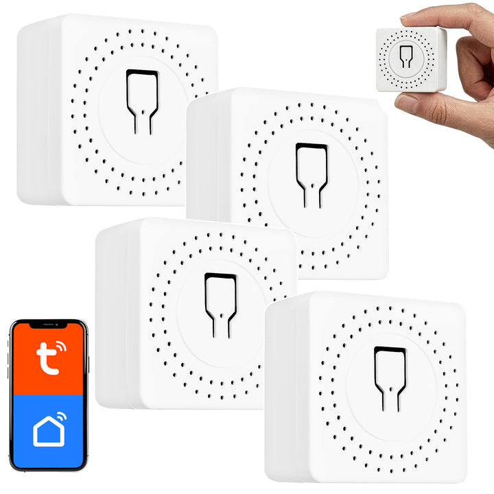 Zápustný WiFi relé GreenBlue, Android/iOS/Alexa/Google Home, 100–240 V striedavého prúdu, 50/60 Hz, max. 16 A, pre LED 150 W, GB739, 4 kusy