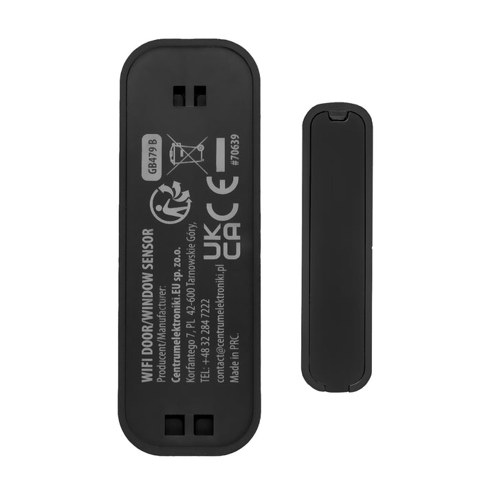 Bezdrôtový kontaktný senzor / senzor otvorenia WiFi GreenBlue, Android/iOS, na dvere / okná, 3,0 V DC, LR03x2, GB479 B, 2 sady