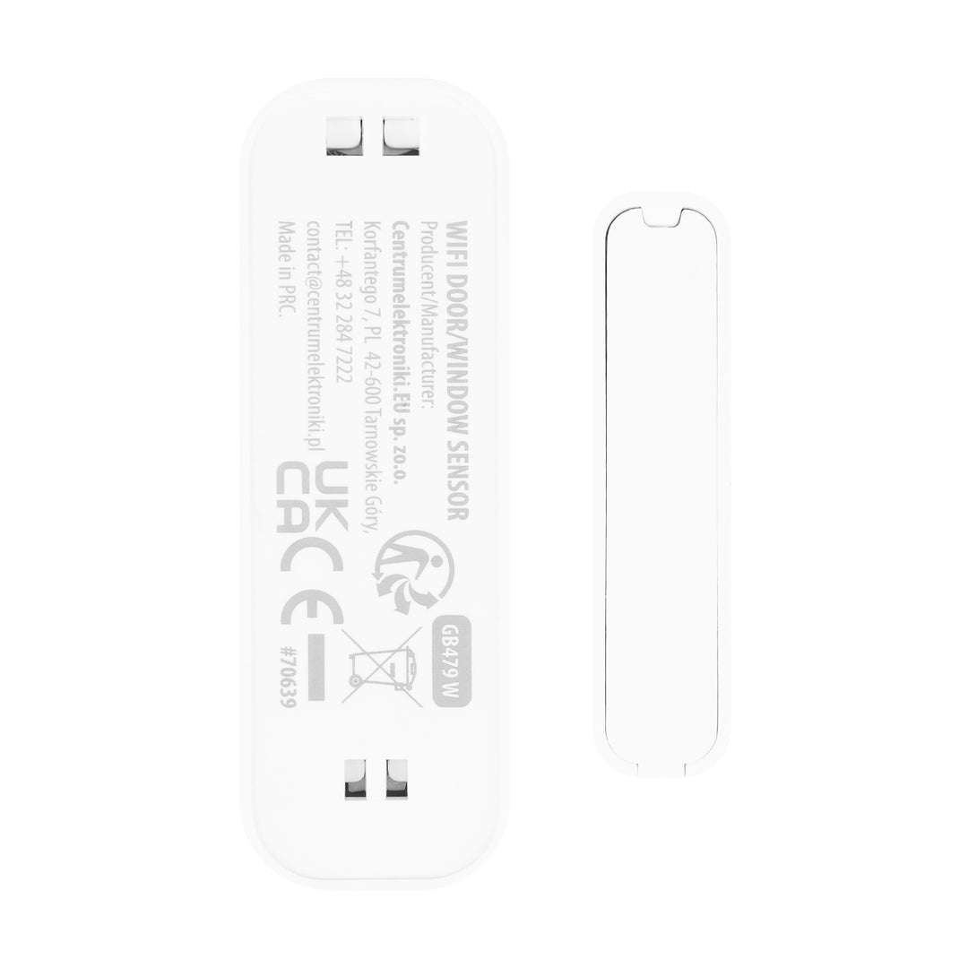 Bezdrôtový kontaktný spínač / snímač otvorenia WiFi GreenBlue, Android/iOS, na dvere / okná, 3,0 V DC, LR03x2, GB479 W, 2 sady