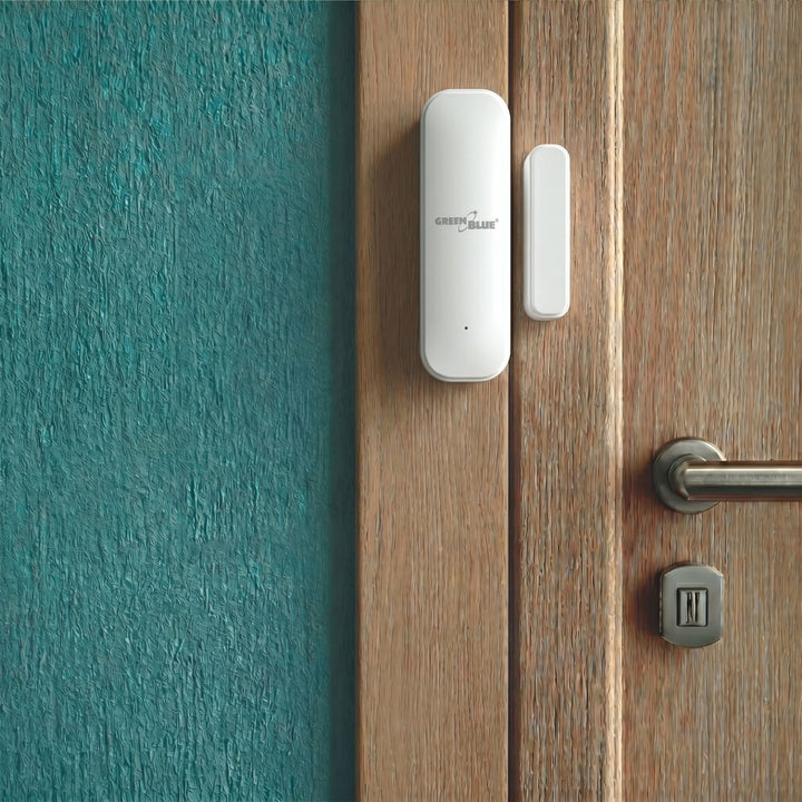 Bezdrôtový kontaktný spínač / snímač otvorenia WiFi GreenBlue, Android/iOS, na dvere / okná, 3,0 V DC, LR03x2, GB479 W, 2 sady