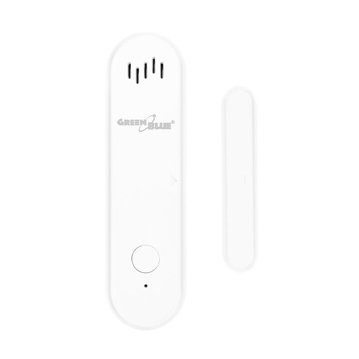 Bezdrôtový kontaktný spínač / snímač otvorenia WiFi GreenBlue, Android/iOS, na dvere / okná, 3,0 V DC, LR03x2, s alarmom, GB478, 2 sady