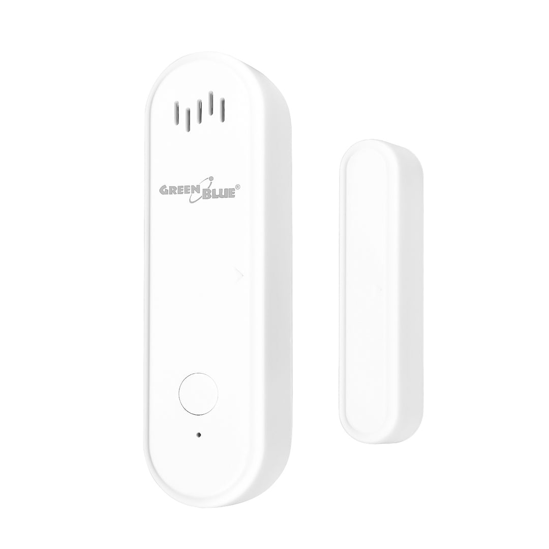 Bezdrôtový kontaktný spínač / snímač otvorenia WiFi GreenBlue, Android/iOS, na dvere / okná, 3,0 V DC, LR03x2, s alarmom, GB478, 2 sady