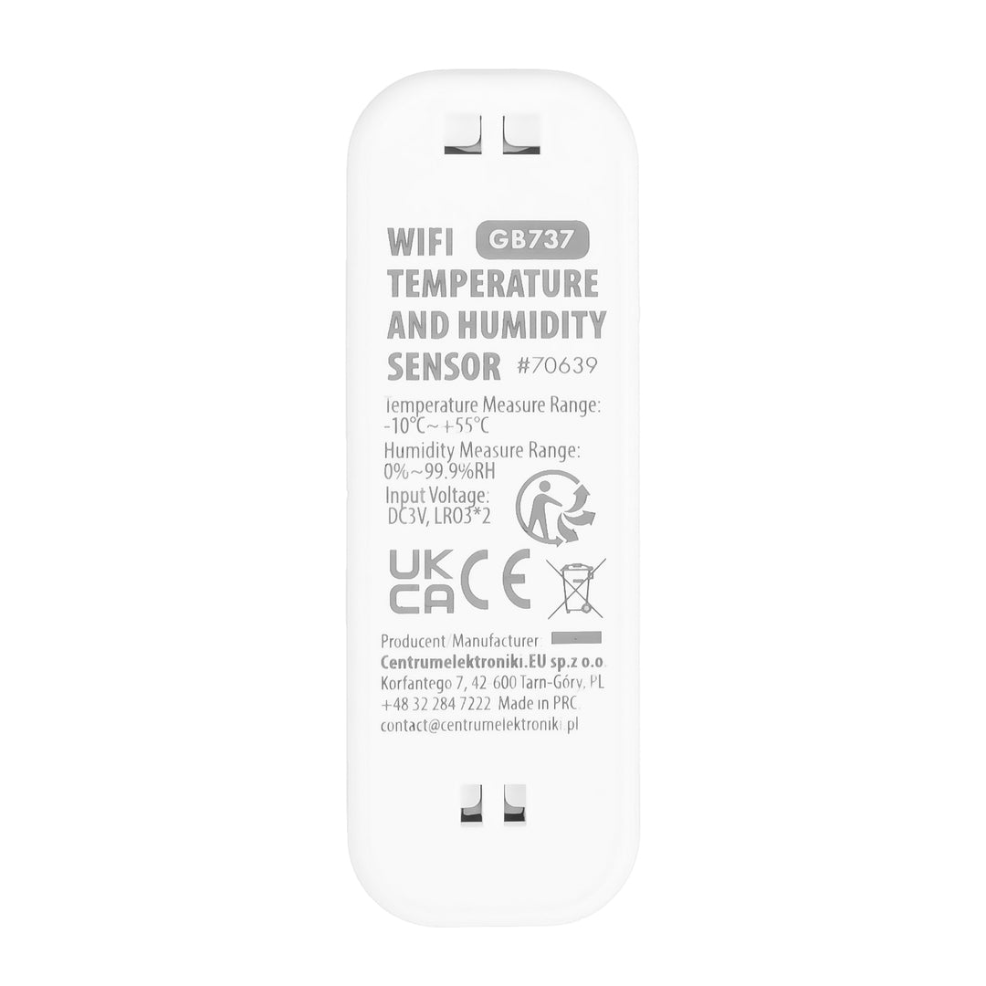Senzor teploty a vlhkosti WiFi GreenBlue, Android/iOS/Alexa/Google Home, 3,0 V DC, LR03x2, GB737, 2 kusy