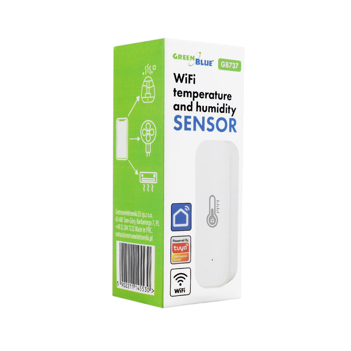 Senzor teploty a vlhkosti WiFi GreenBlue, Android/iOS/Alexa/Google Home, 3,0 V DC, LR03x2, GB737, 2 kusy