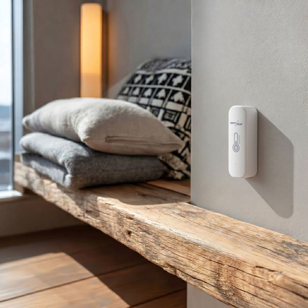 Senzor teploty a vlhkosti WiFi GreenBlue, Android/iOS/Alexa/Google Home, 3,0 V DC, LR03x2, GB737, 2 kusy