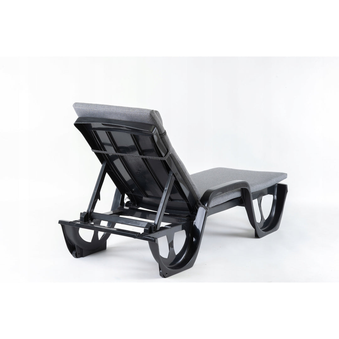 Vankúš na ležadlo Madera, farba sivá, tkanina S-550 melange, rozmery 190 × 55 cm, upevnenie gumovým pásom, vodovzdorný, melange S-23, 3 kusy