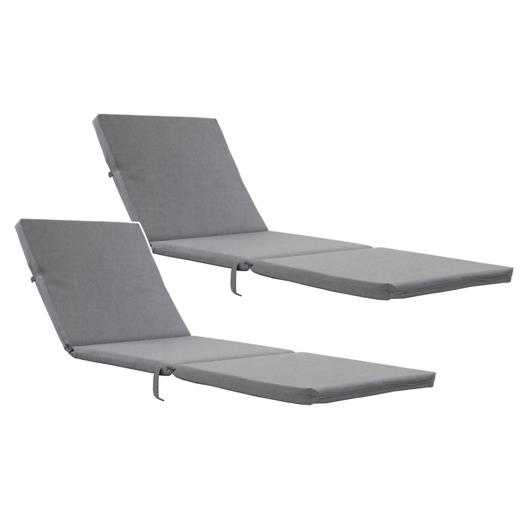 Vankúš na ležadlo Daytona, farba sivá, tkanina S-550 Melange, rozmery 192 × 64 cm, upevnenie pomocou gumového pásu, vodovzdorný, Melange S-23, 2 kusy