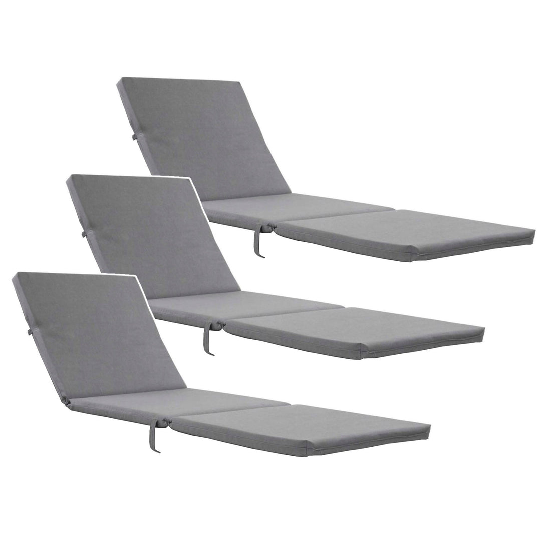 Vankúš na ležadlo Daytona, farba sivá, tkanina S-550 Melange, rozmery 192 × 64 cm, upevnenie pomocou gumového pásu, vodovzdorný, Melange S-23, 3 kusy