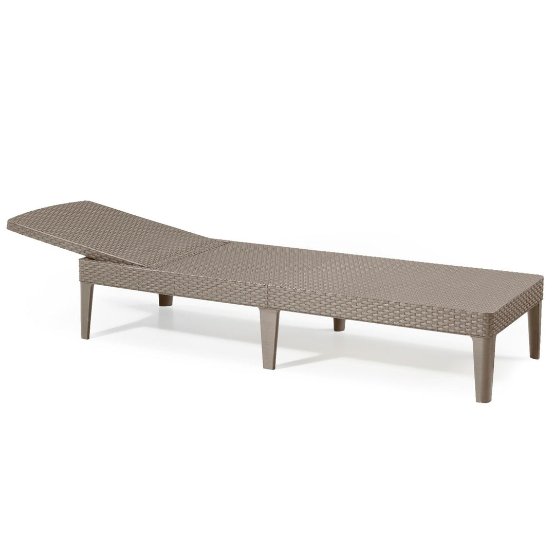 Nastaviteľné záhradné ležadlo Jaipur Sun Lounger v odtieni cappuccino + vankúš na ležadlo Jaipur, farba béžová, tkanina S-550 Melange, rozmery 190 x 60 cm
