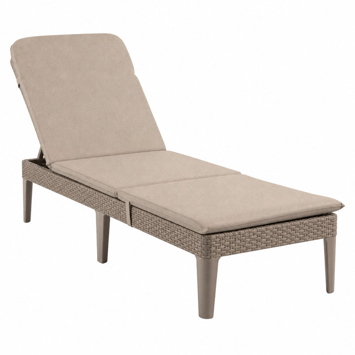 Nastaviteľné záhradné ležadlo Jaipur Sun Lounger v odtieni cappuccino + vankúš na ležadlo Jaipur, farba béžová, tkanina S-550 Melange, rozmery 190 x 60 cm
