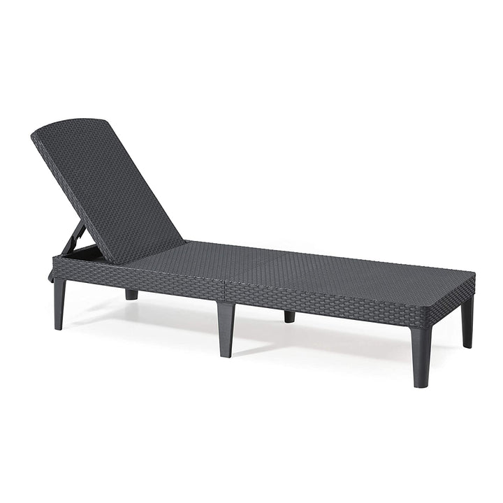 Nastaviteľné záhradné ležadlo Jaipur Sun Lounger v grafitovej farbe + vankúš na ležadlo Jaipur, farba béžová, tkanina S-550 Melange, rozmery 190 x 60 cm