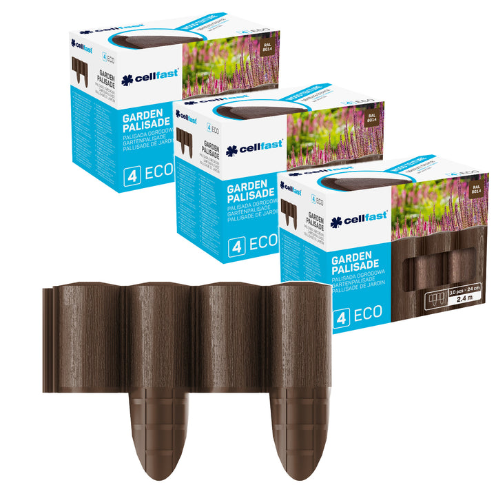 Záhradná palisáda Cellfast, drevený vzhľad, mrazuvzdorná, dĺžka 7,2 m, farba hnedá, 34-031