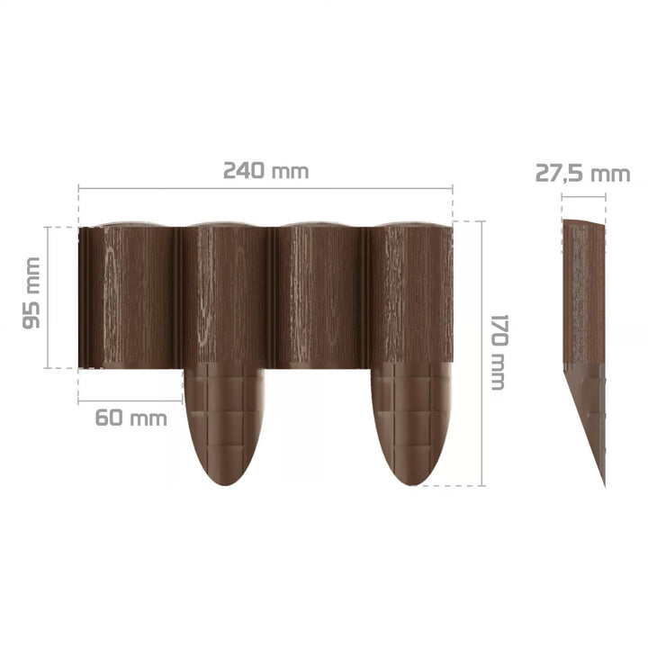 Záhradná palisáda Cellfast, drevený vzhľad, mrazuvzdorná, dĺžka 21,6 m, farba hnedá, 34-031