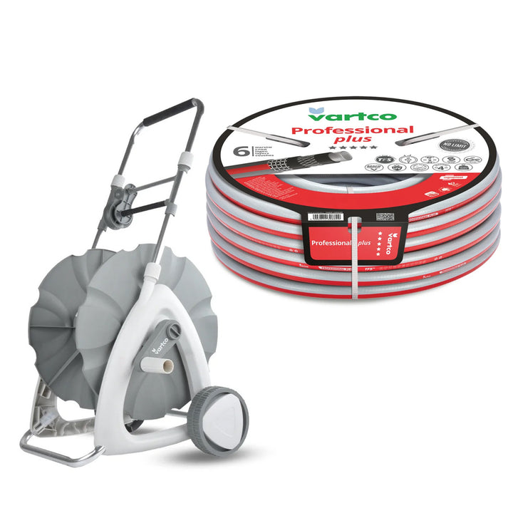 Vozík na záhradnú hadicu 1/2" 45 m + záhradná hadica Vartco Professional Plus 1/2" 30 m Agaplast