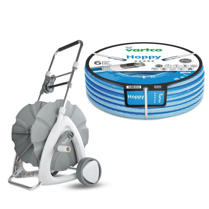 Vozík na záhradnú hadicu + záhradná hadica Vartco Hoppy 1/2" 30 m Agaplast