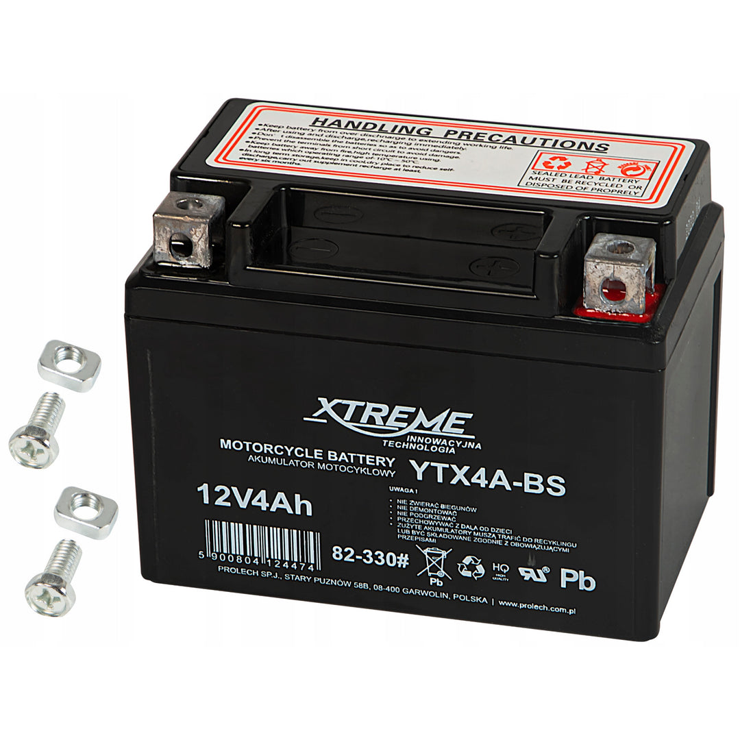 Bezúdržbová gélová motocyklová batéria Xtreme, 12 V, 4 Ah, pravá, 82-330#