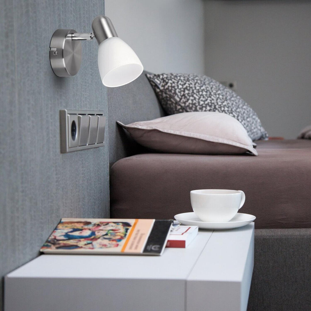 Lampa Soma spot E14, max. 40 W, saténovo chrómová, opálová, 6301, 2 ks