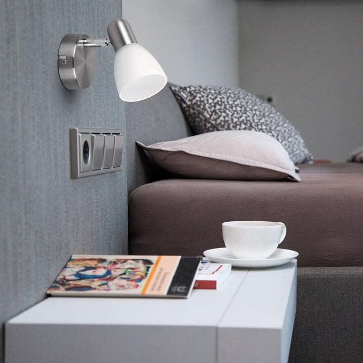 Lampa Soma spot E14, max. 40 W, saténovo chrómová, opálová, 6301, 2 ks