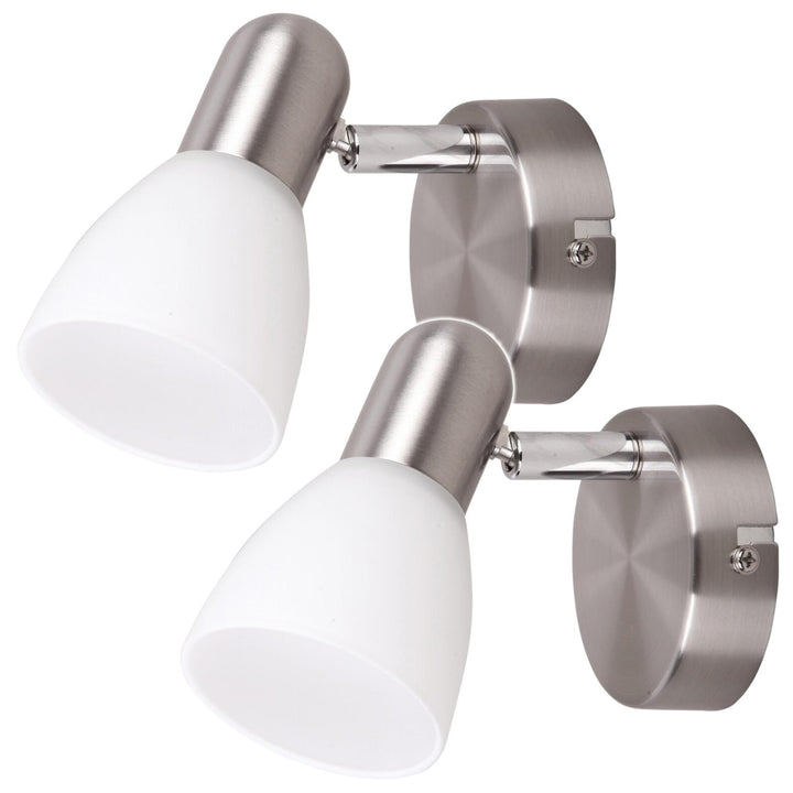 Lampa Soma spot E14, max. 40 W, saténovo chrómová, opálová, 6301, 2 ks