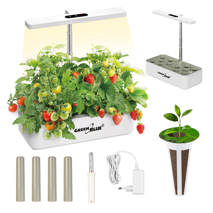 Inteligentný systém na vnútorné pestovanie rastlín GreenBlue, kvetináč SMART, objem 4 l, 220–240 V AC, 50/60 Hz, 0,4 A, GB133 + sada príslušenstva