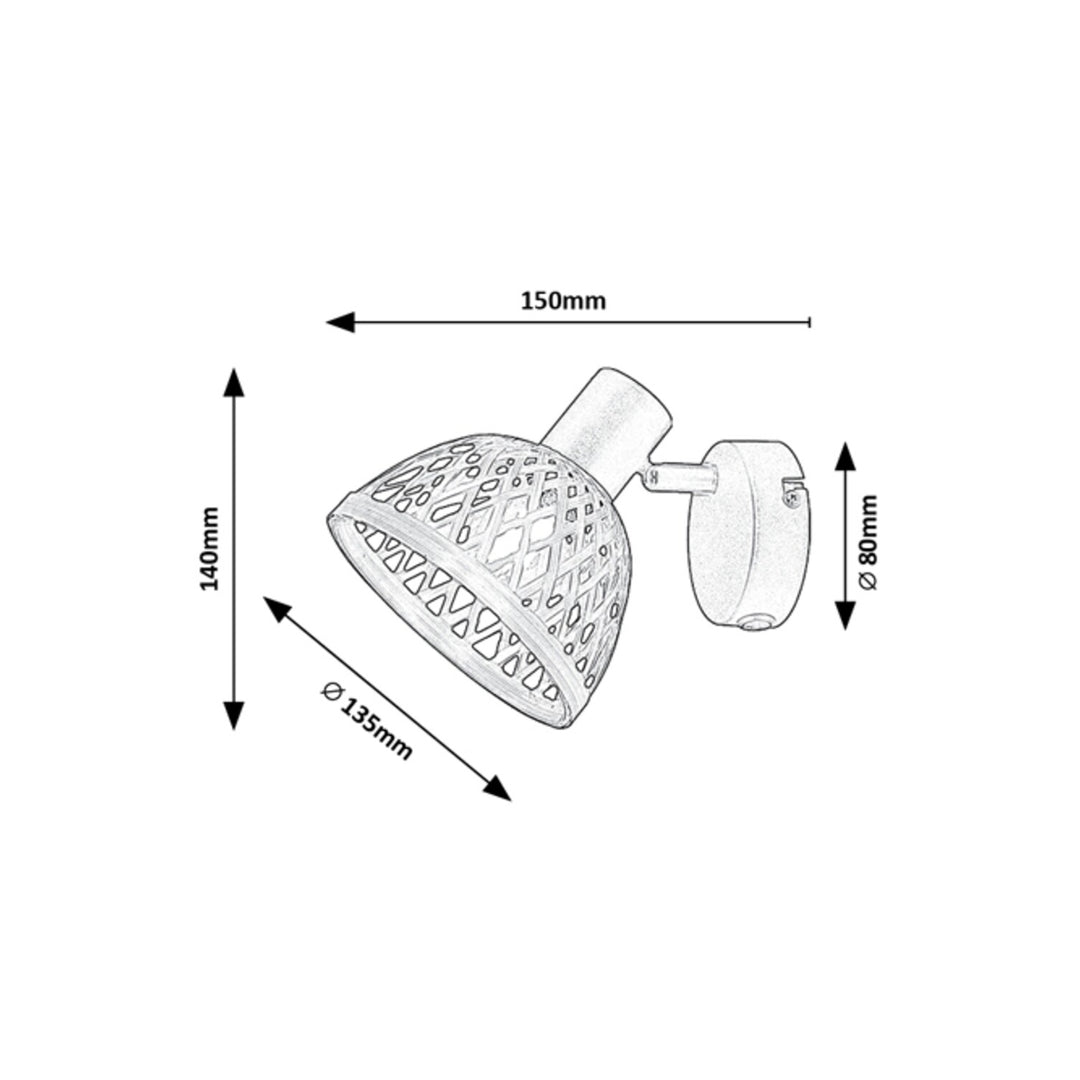 Nástenná lampa Rabalux Rattan, závit E14, max. 15 W, 3133