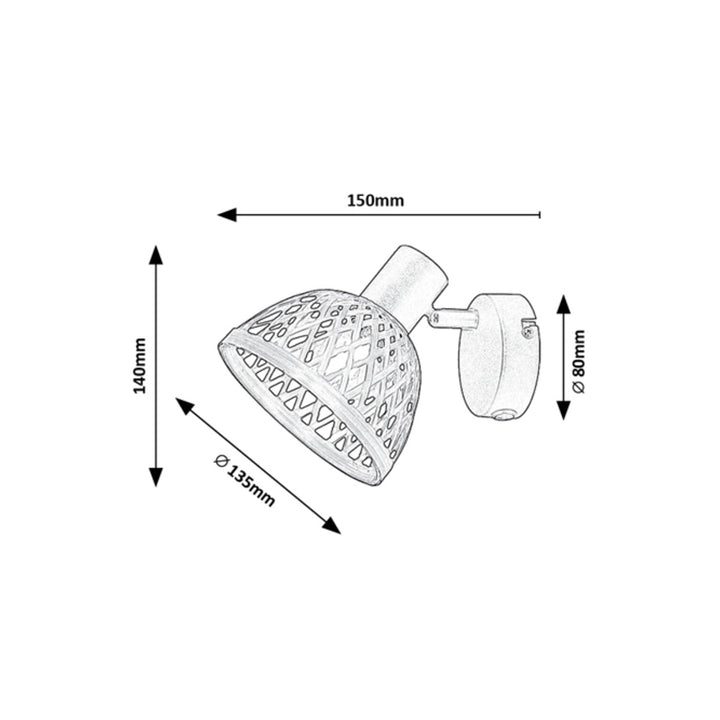 Nástenná lampa Rabalux Rattan, závit E14, max. 15 W, 3133