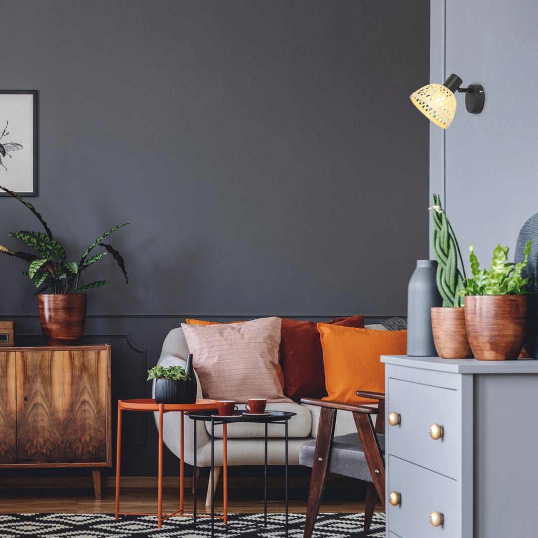 Nástenná lampa Rabalux Rattan, závit E14, max. 15 W, 3133
