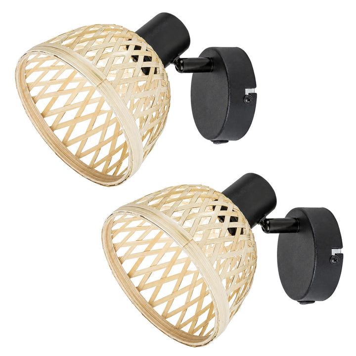 Nástenná lampa Rabalux Rattan, závit E14, max. 15 W, 3133