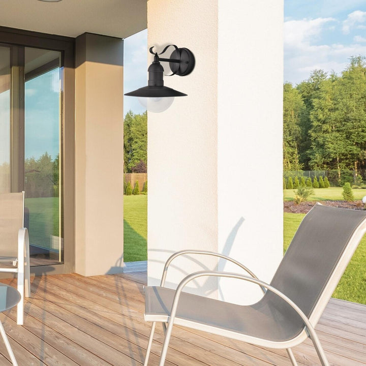 Záhradná nástenná lampa Oslo Rabalux na fasádu, čierna, E27, max. 60 W, IP43, 230 V, 2 ks