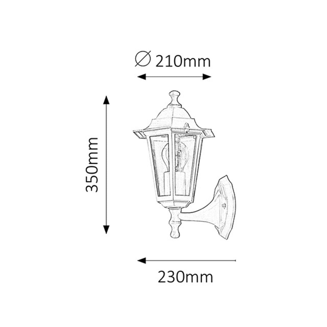 Nástenná lampa Rabalux, vonkajšia, IP43, E27, max. 60 W, biela, Velence, 2 ks