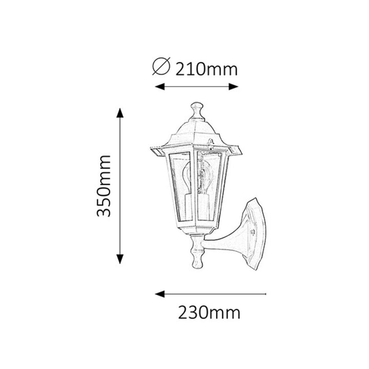 Nástenná lampa Rabalux, vonkajšia, IP43, E27, max. 60 W, biela, Velence, 2 ks