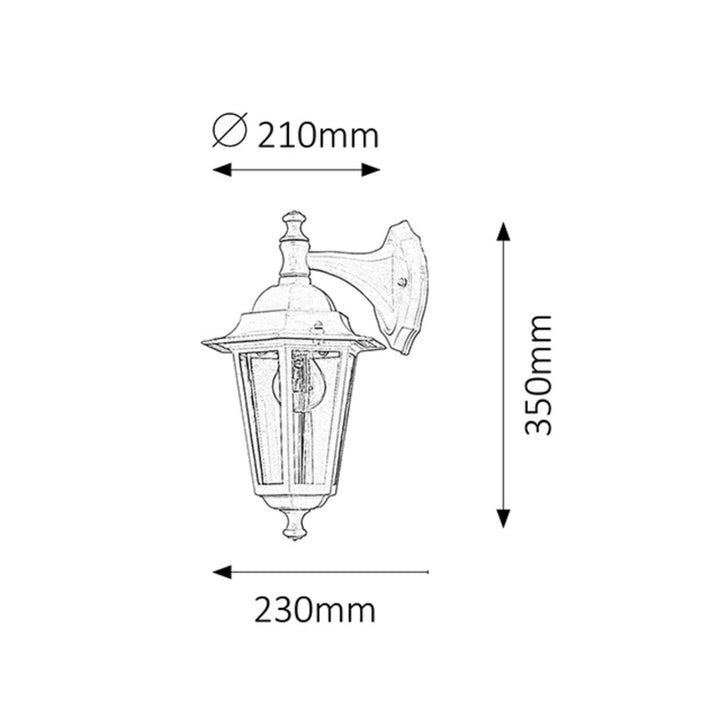 Nástenná lampa Rabalux, vonkajšia, IP43, E27, max. 60 W, čierna, Velence, 2 ks