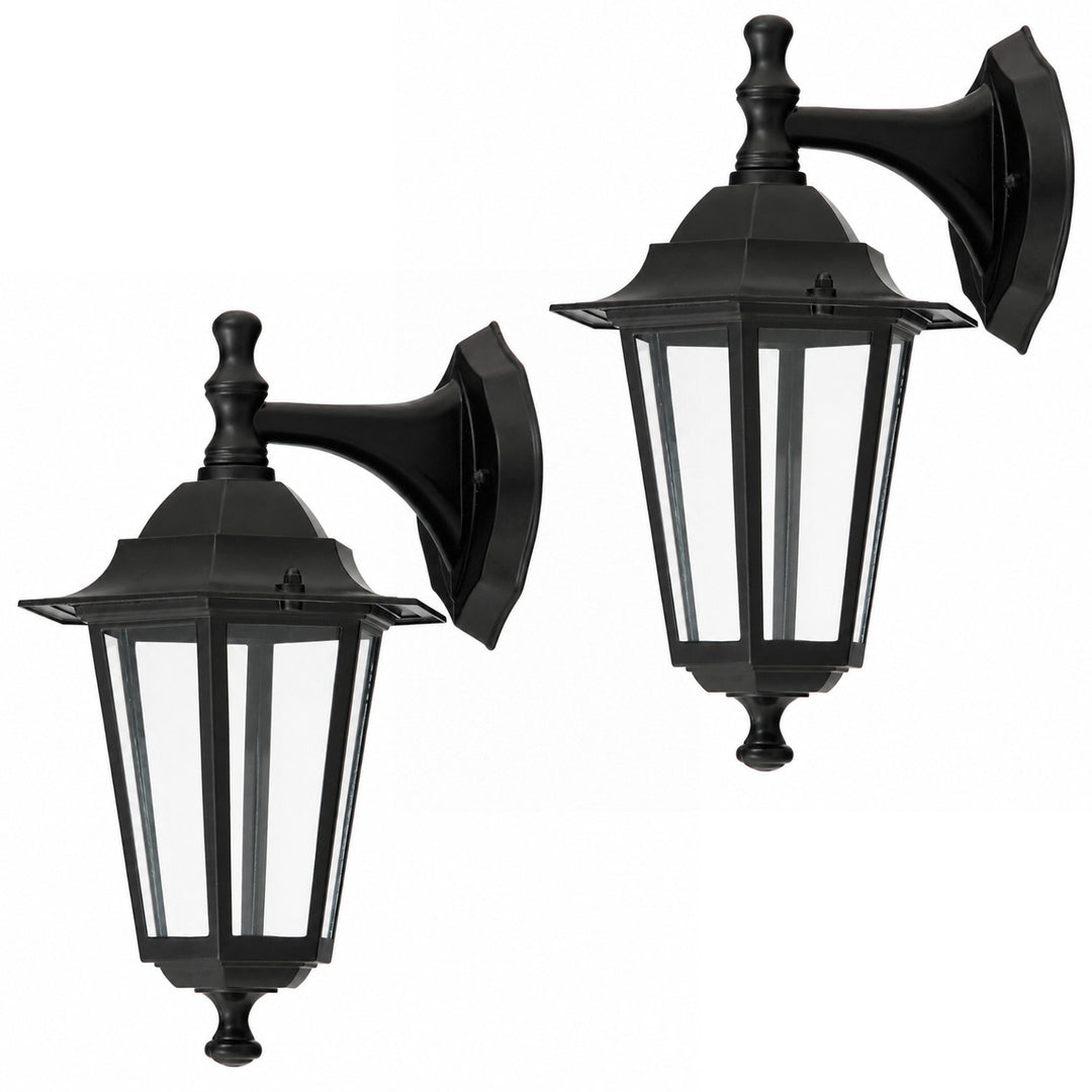 Nástenná lampa Rabalux, vonkajšia, IP43, E27, max. 60 W, čierna, Velence, 2 ks